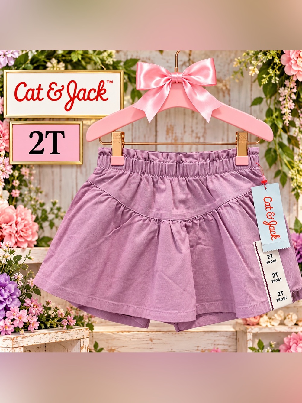 Cat & Jack Girls’ Skort – Size 2T – Light Purple – Brand New With Tags
